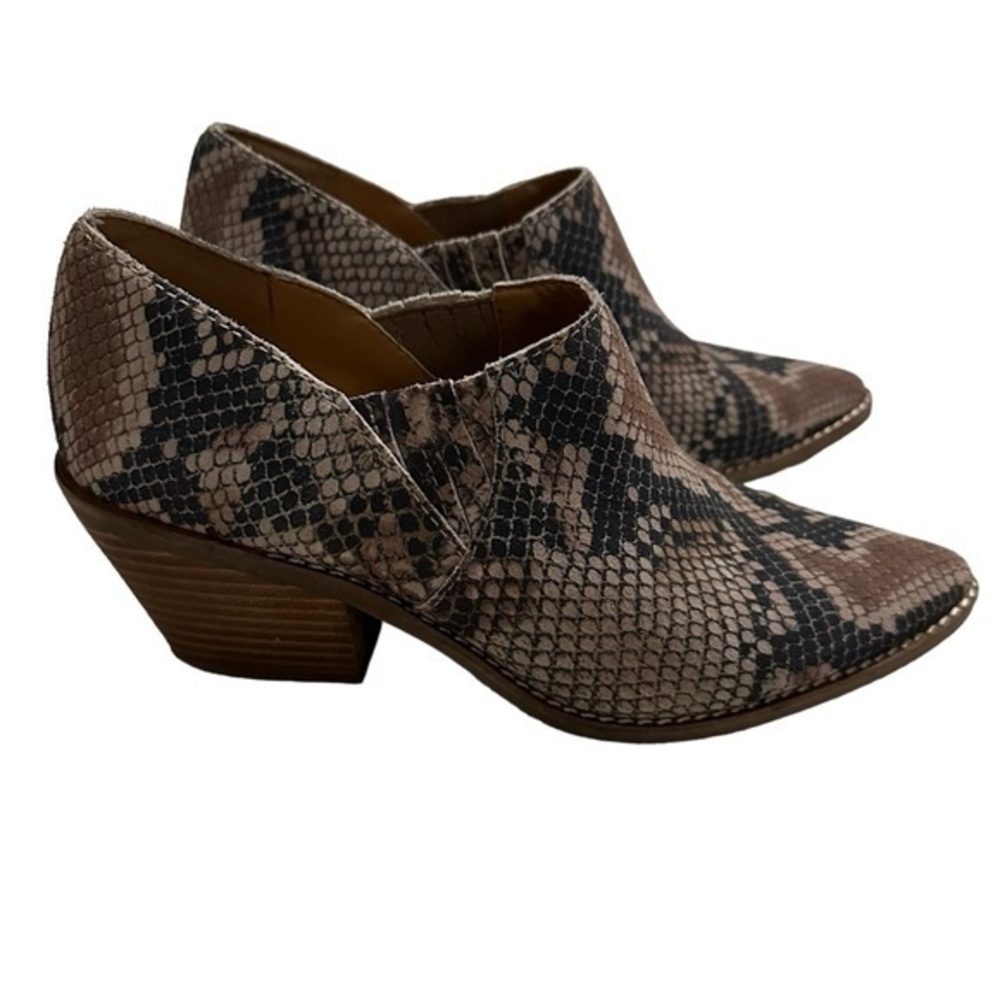 Lucky Brand Tresee Snakeskin Ankle Booties Size‎ 7.5